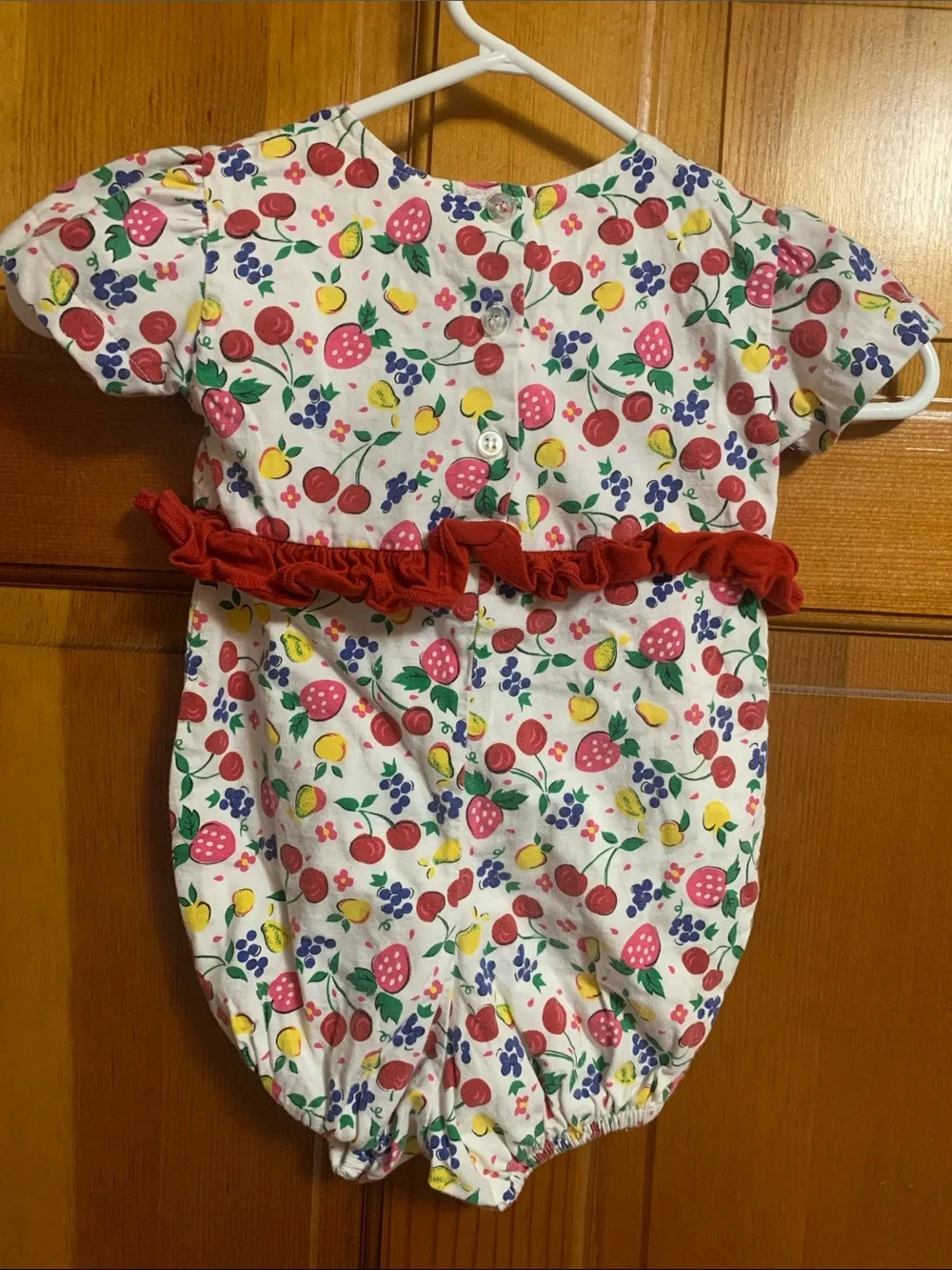 White Fruit Ruffle Onesie